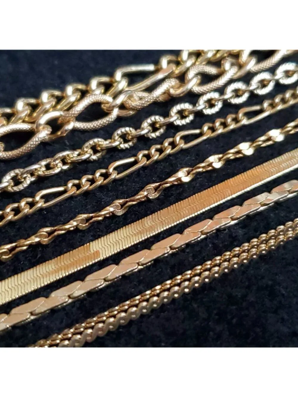 Gold Tone Bracelet Lot of 8 Chain 6-7.5